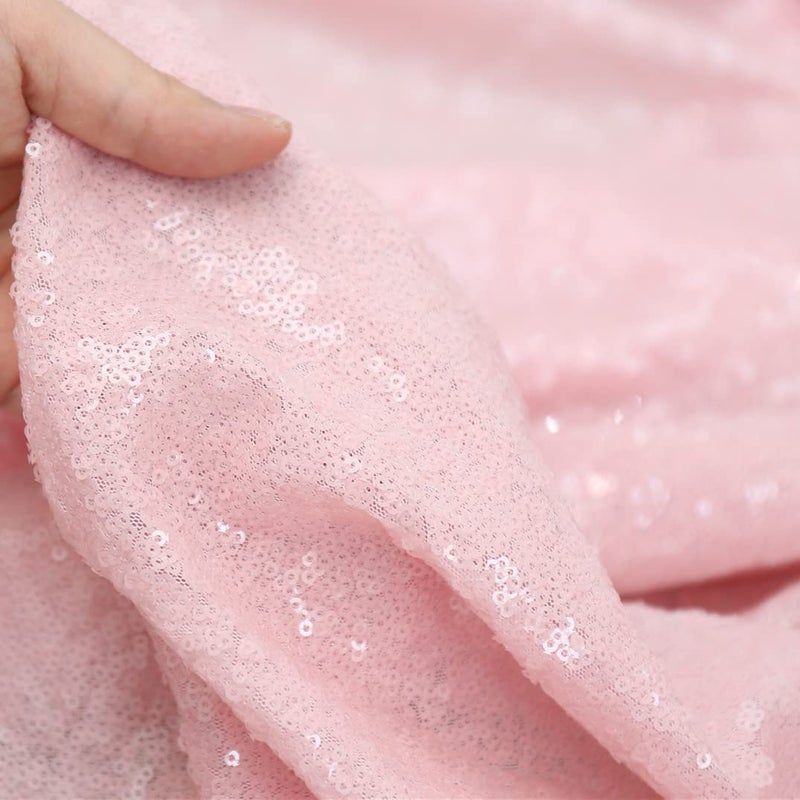 Poise3EHome Pink Sequin Backdrop,8FT x 8FT Pink Sequin Photography Backdrop Curtain for Party Decoration - Image 4